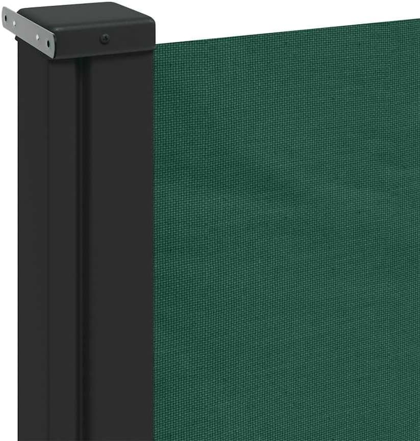 vidaXL Seitenmarkise, Sichtschutz Ausziehbar, Windschutz Sonnenschutz für Garten Balkon Terrasse, Seitenrollo Seitenwandmarkise, Dunkelgrün 220x500cm