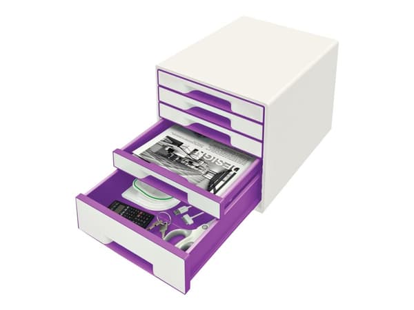Leitz WOW CUBE - Skuffskap - 5 skuffer - for A4 Maxi - fiolett