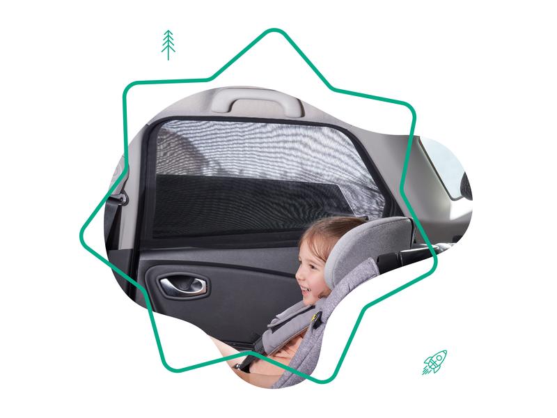 Badabulle Sonnenblende 2er Set Zwei Sonnenblenden im Set fürs Auto