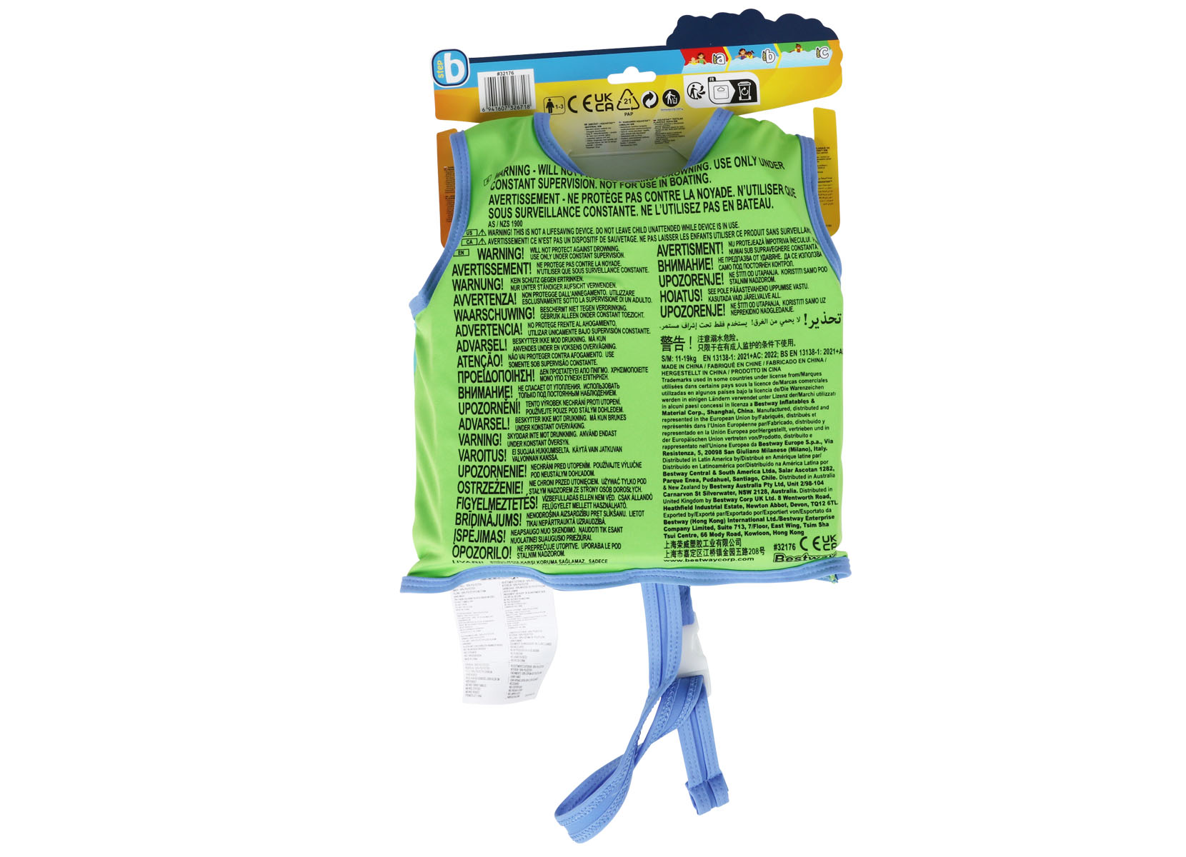 Bestway Kinder-Schwimmweste 11-19kg Grün