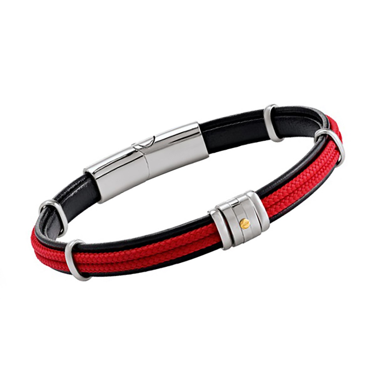 Bracelet Jourdan cuir cordelette nautique vis orcollection Amaro