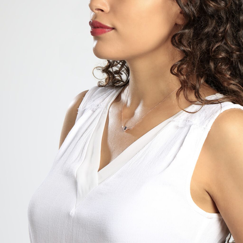 Collier Or Rose Gaelle Topaze Oxydes De Zirconium