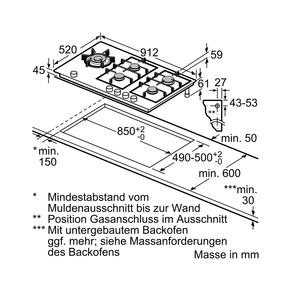 Siemens ER9A6SB70 Gaskochfeld 90cm