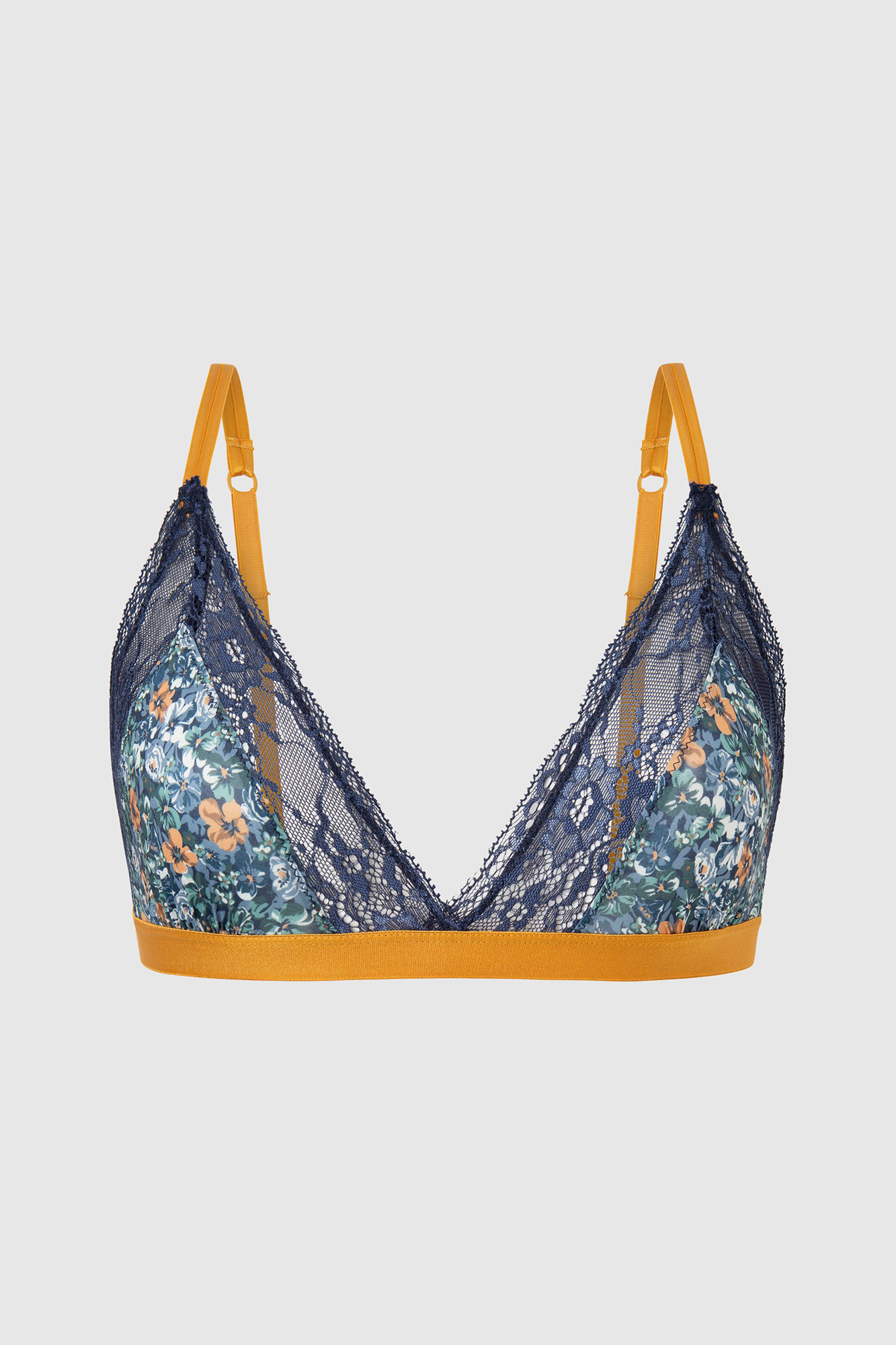 sutiã de algodão com estampa floral