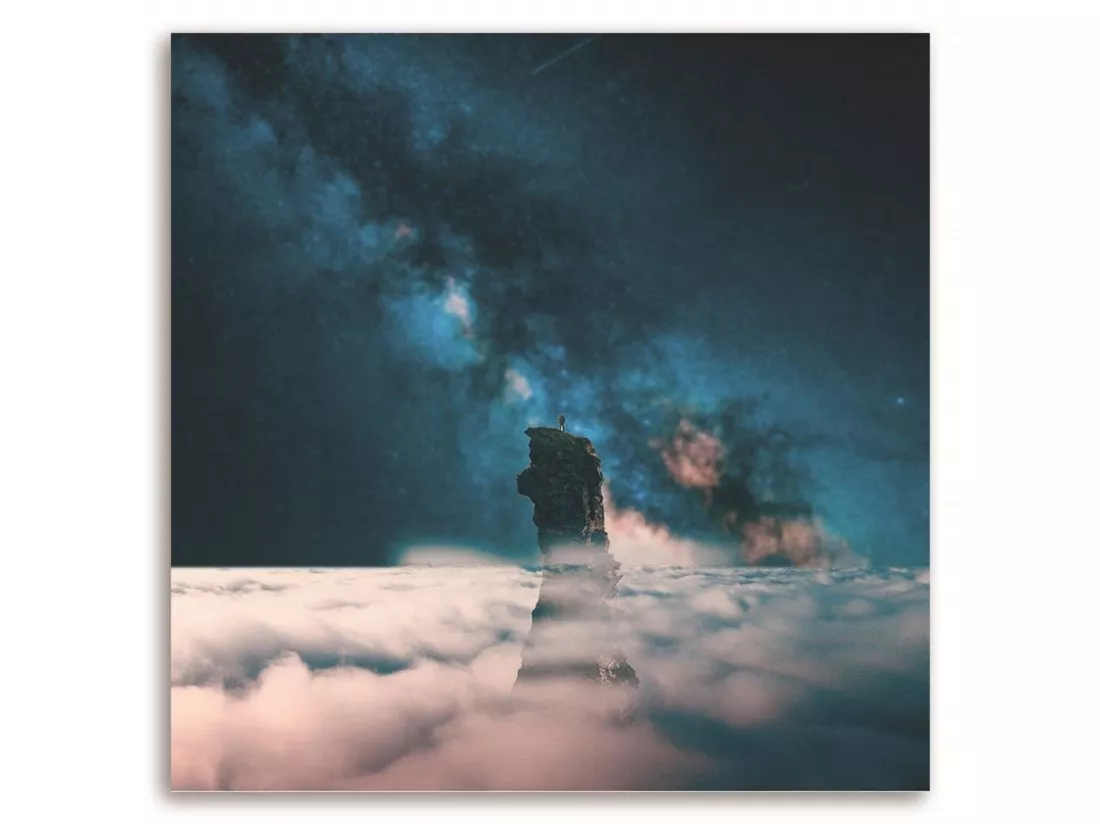 Tableau nuit dans les nuages - 60 x 60 cm
