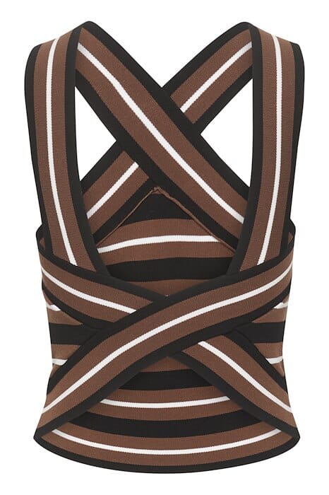 Gestuz Shilagz Top 106044 brown black striped