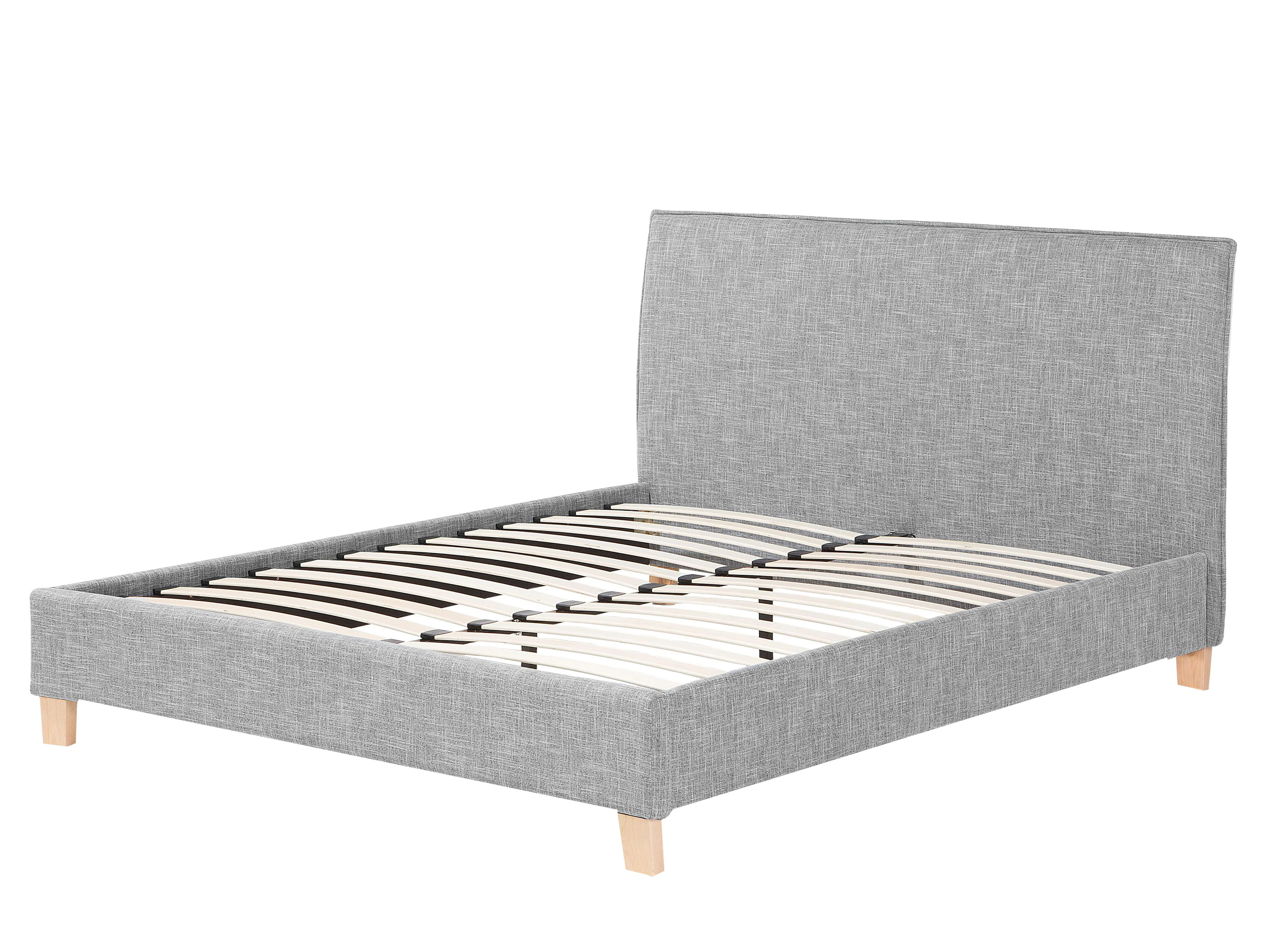 Bed Stof SENNEZ 160 x 200 cm Lichtgrijs