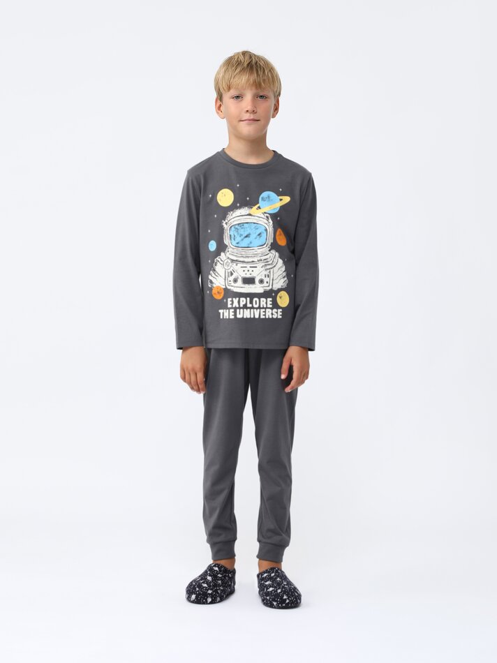 Pijama estampado - Chumbo