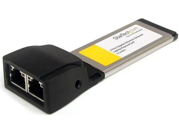 StarTech.com Dual Port ExpressCard Gigabit Laptop Ethernet NIC Network Adapter Card - Netværksadapter - ExpressCard - Gigabit Ethernet x 2