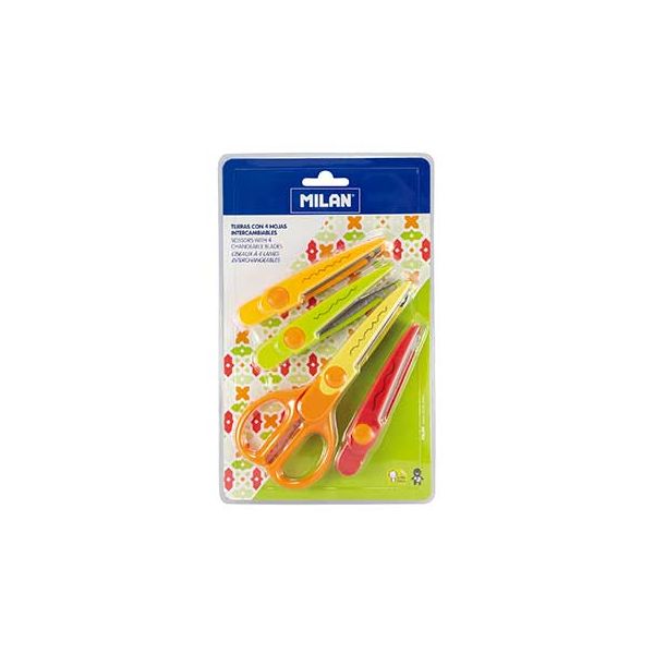 Milan Tesoura Zig Zag c/ 4 Laminas Milan Blister - 1 Un. (5180904)