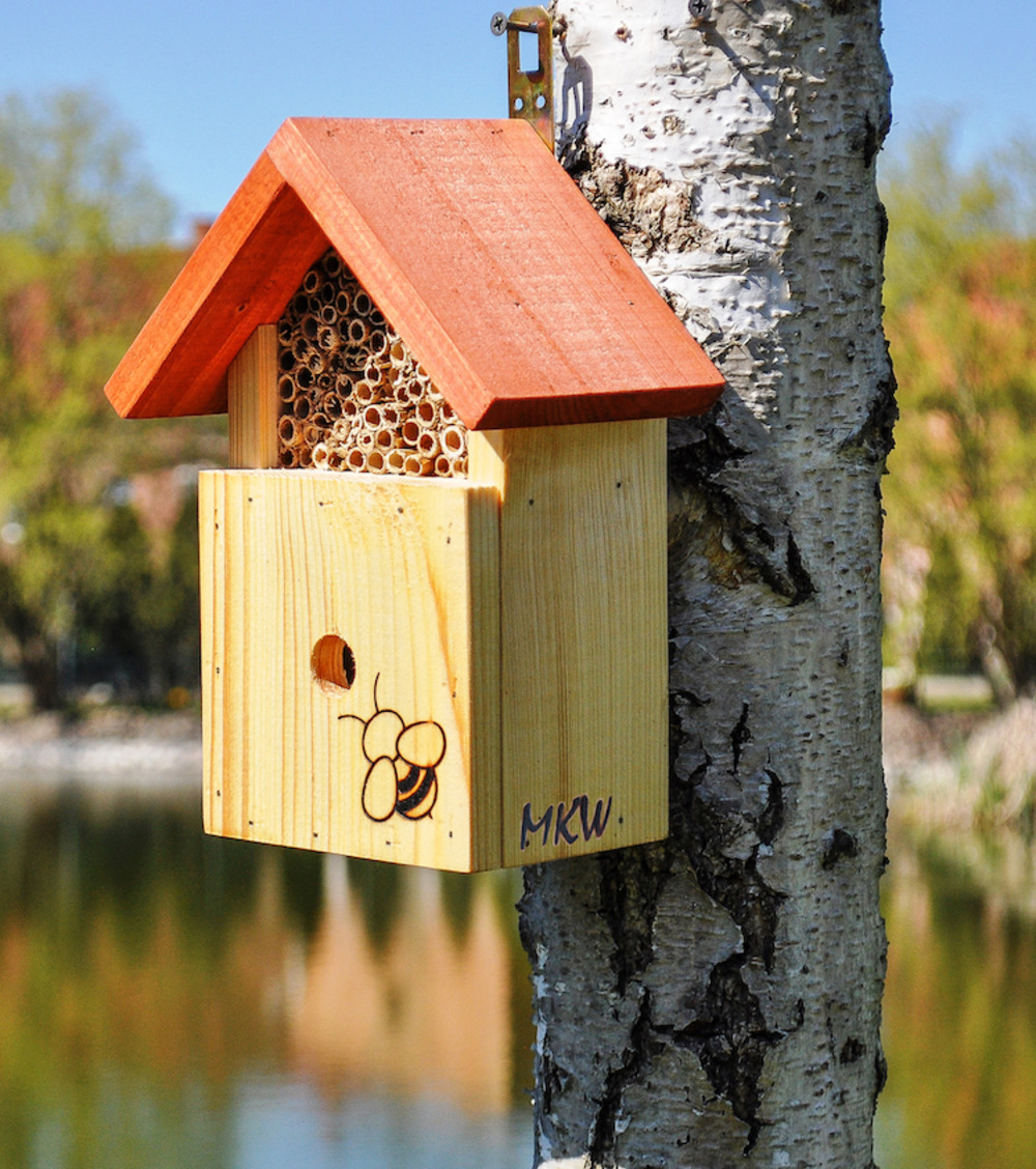Hotel à insectes bénéfiques pollinisateurs modèle abeilles