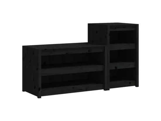 Armoires de cuisine d'extérieur 2 pcs noir bois de pin massif