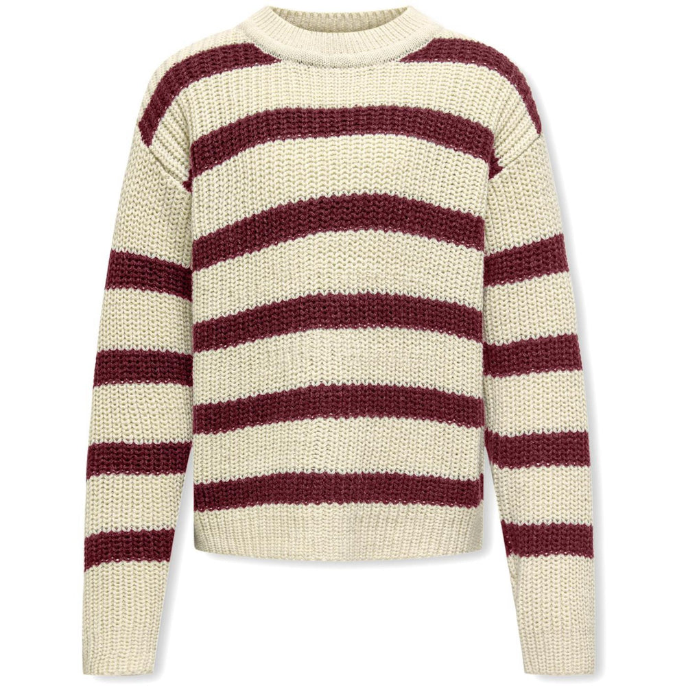 Køb kids ONLY Eggnog Cabernet Kogjusty L/S Stripe Pullover Knt Noos
