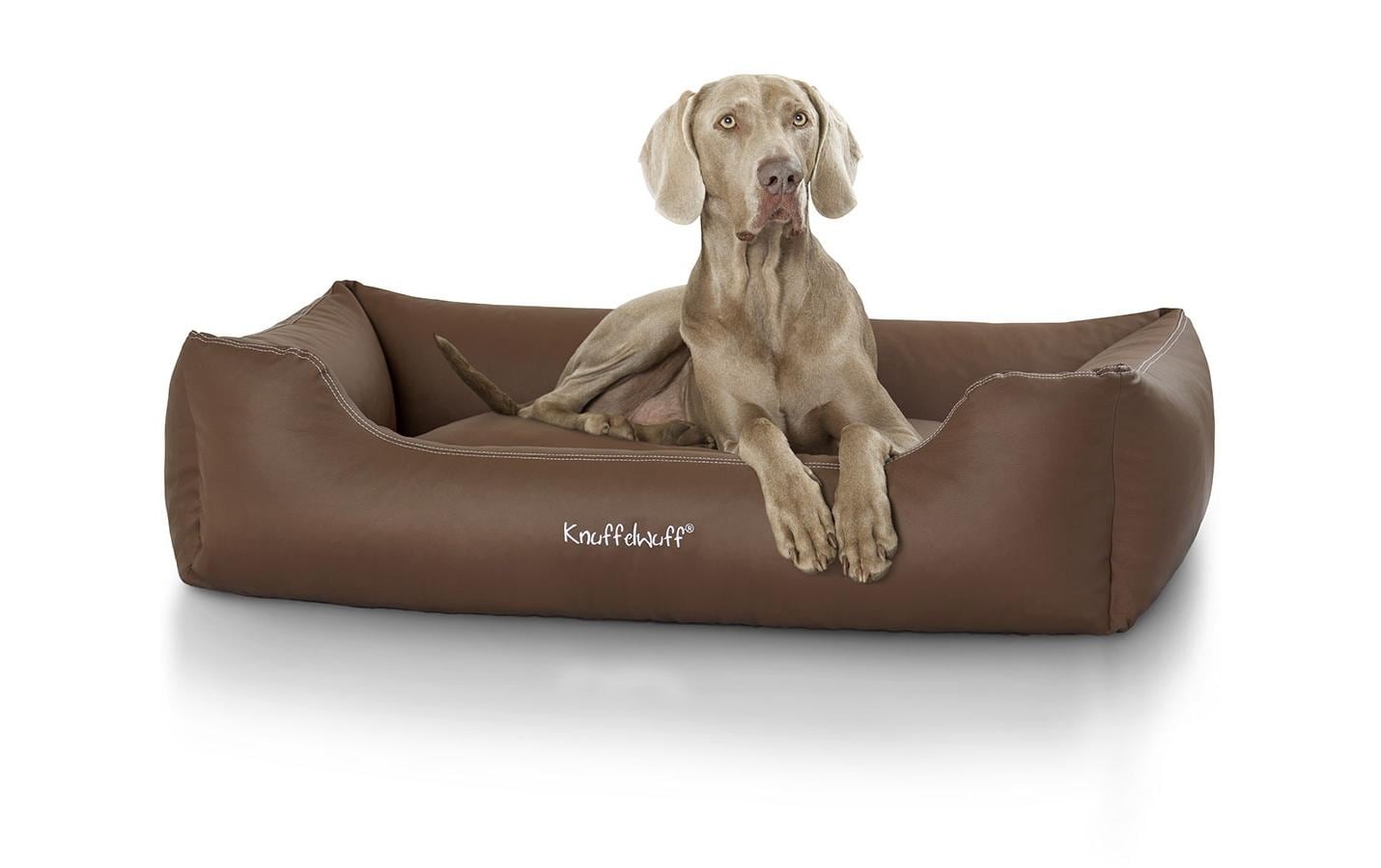 Knuffelwuff Tierbett »Sidney Kunstleder M-L, 85 x 63 cm, Braun«