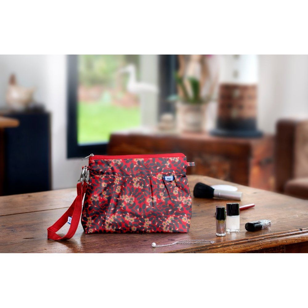 Pochette Plissée Feuillage Vermillon