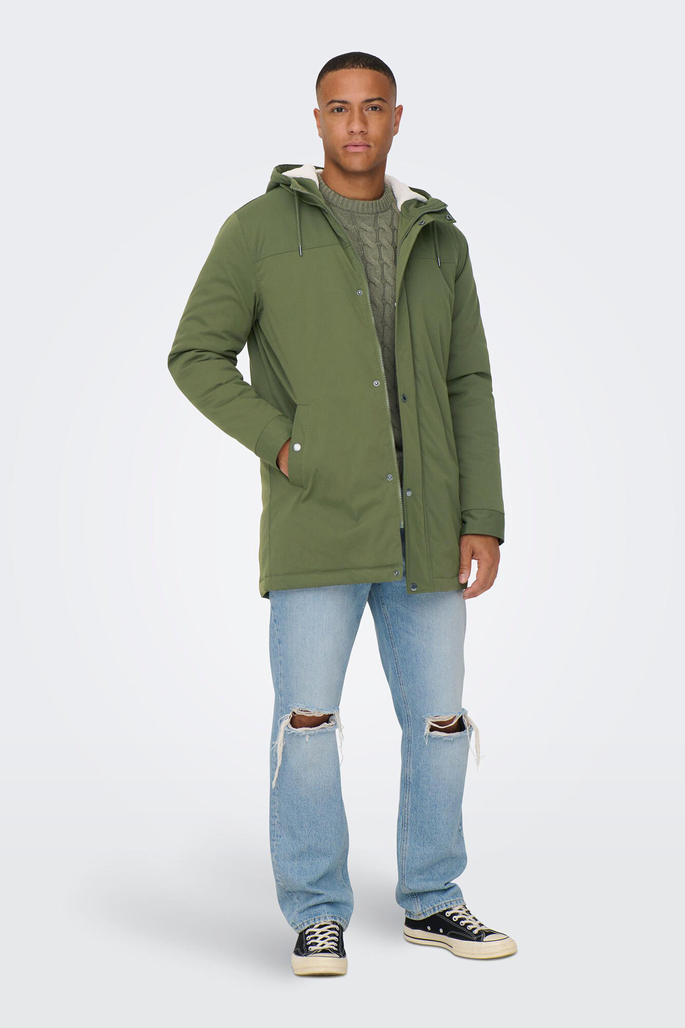 Parka acolchoada com capuz