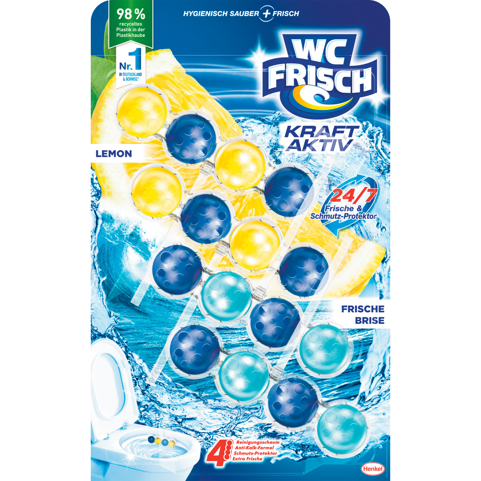 WC Frisch Reiniger Kraft Mix Lemon 4 x 50 g
