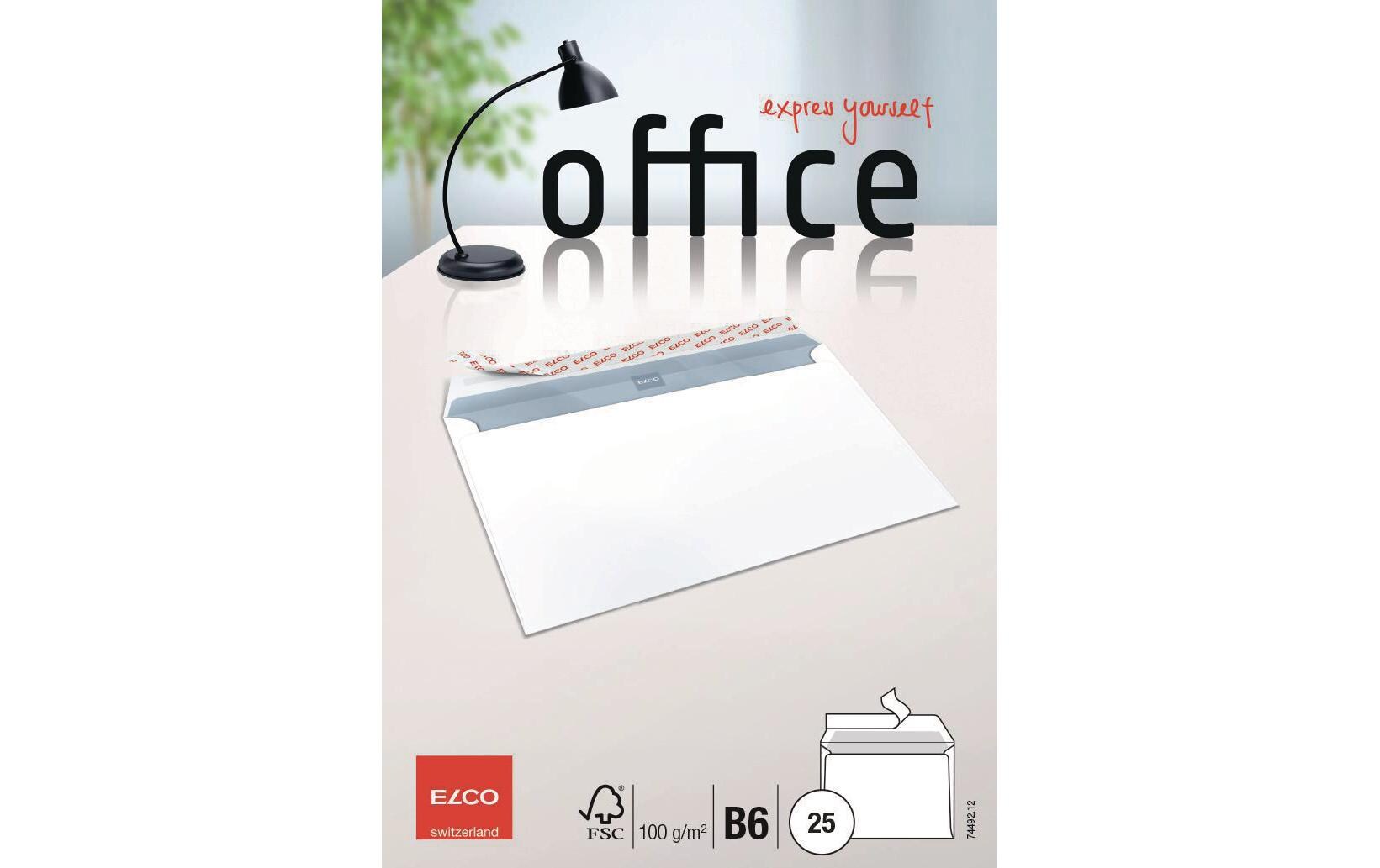 Couvert Office B6 ohne Fenster, 25 StückBriefumschlag in Grösser B6