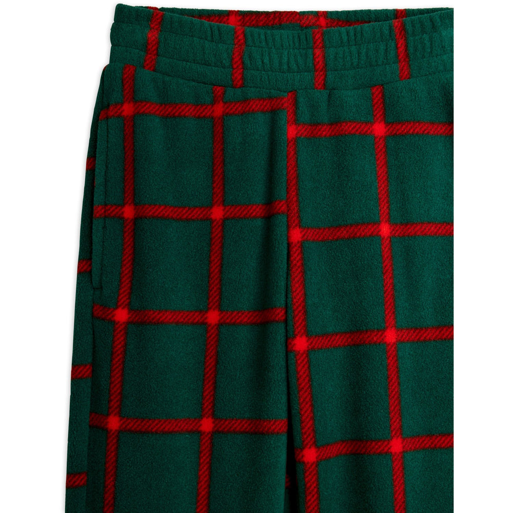Køb Mini Rodini Green Plaid AOP Fleece Bukser