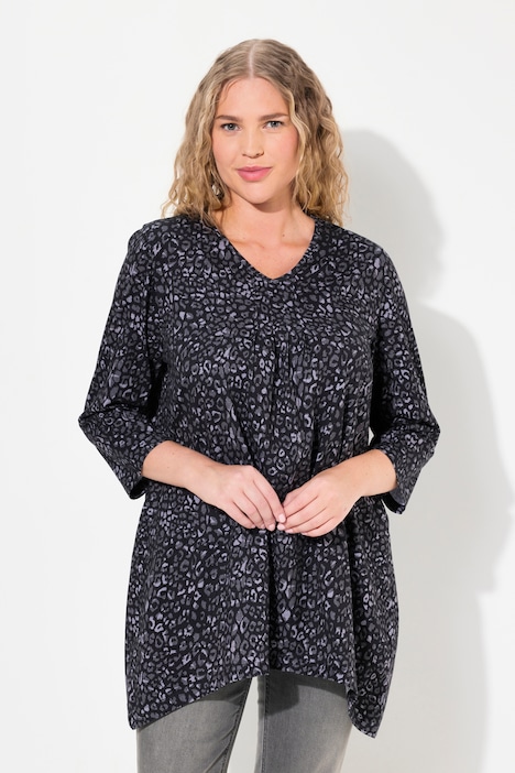 Shirt, Leo-Sterne, A-Linie, V-Ausschnitt, 3/4-Arm