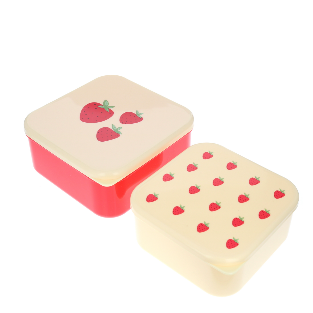 Lot de 2 boîtes à goûter fraises Pause goûter