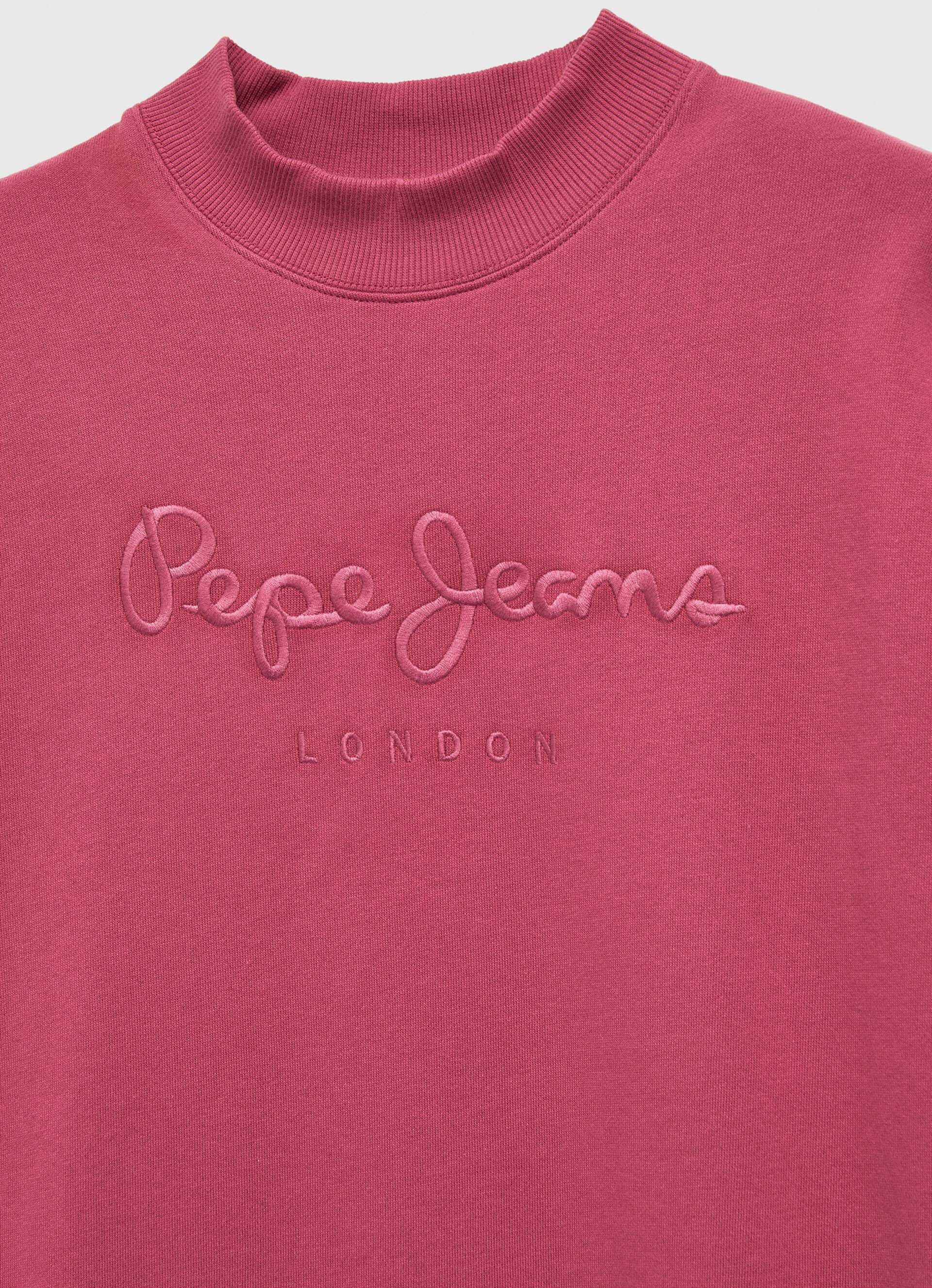 VESTIDO CURTO DE MOLETOM COM LOGOTIPO - rosa blush escuro