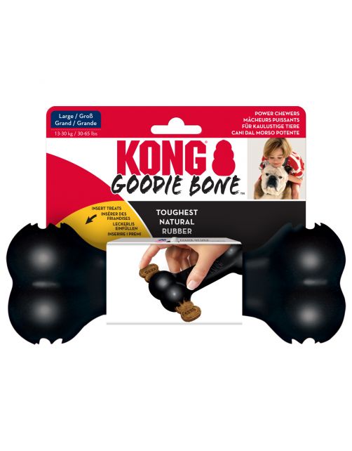 Kong Extreme Goodie Bone - Hondenspeelgoed - Zwart Large