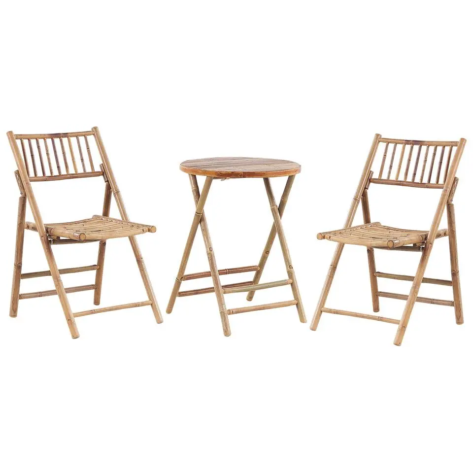 SAVELLETRI - Bistroset voor 2 - Lichte houtkleur - Bamboehout
