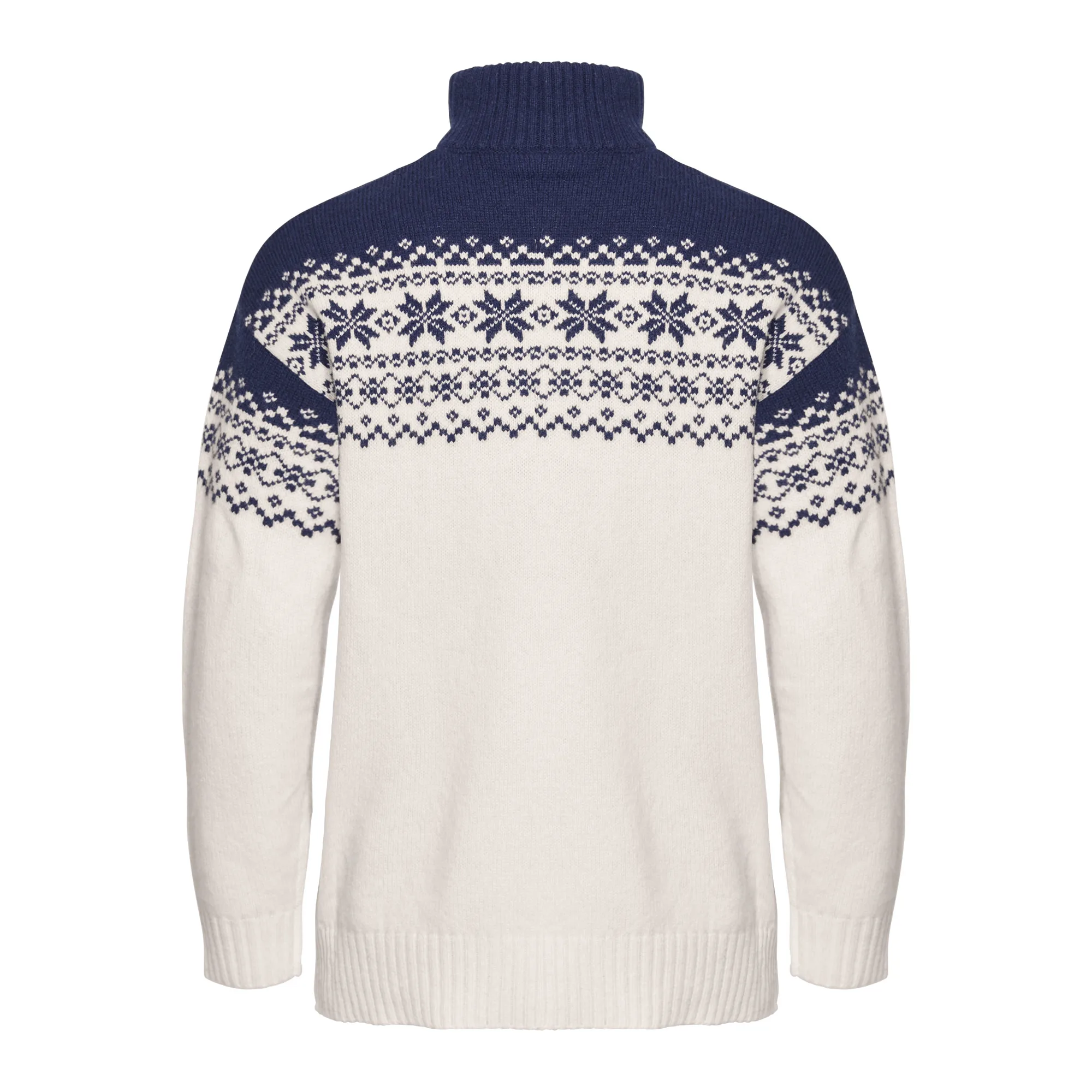Gridarmor Women's Snøkrystall Half Zip Ullgenser White/Dark Navy