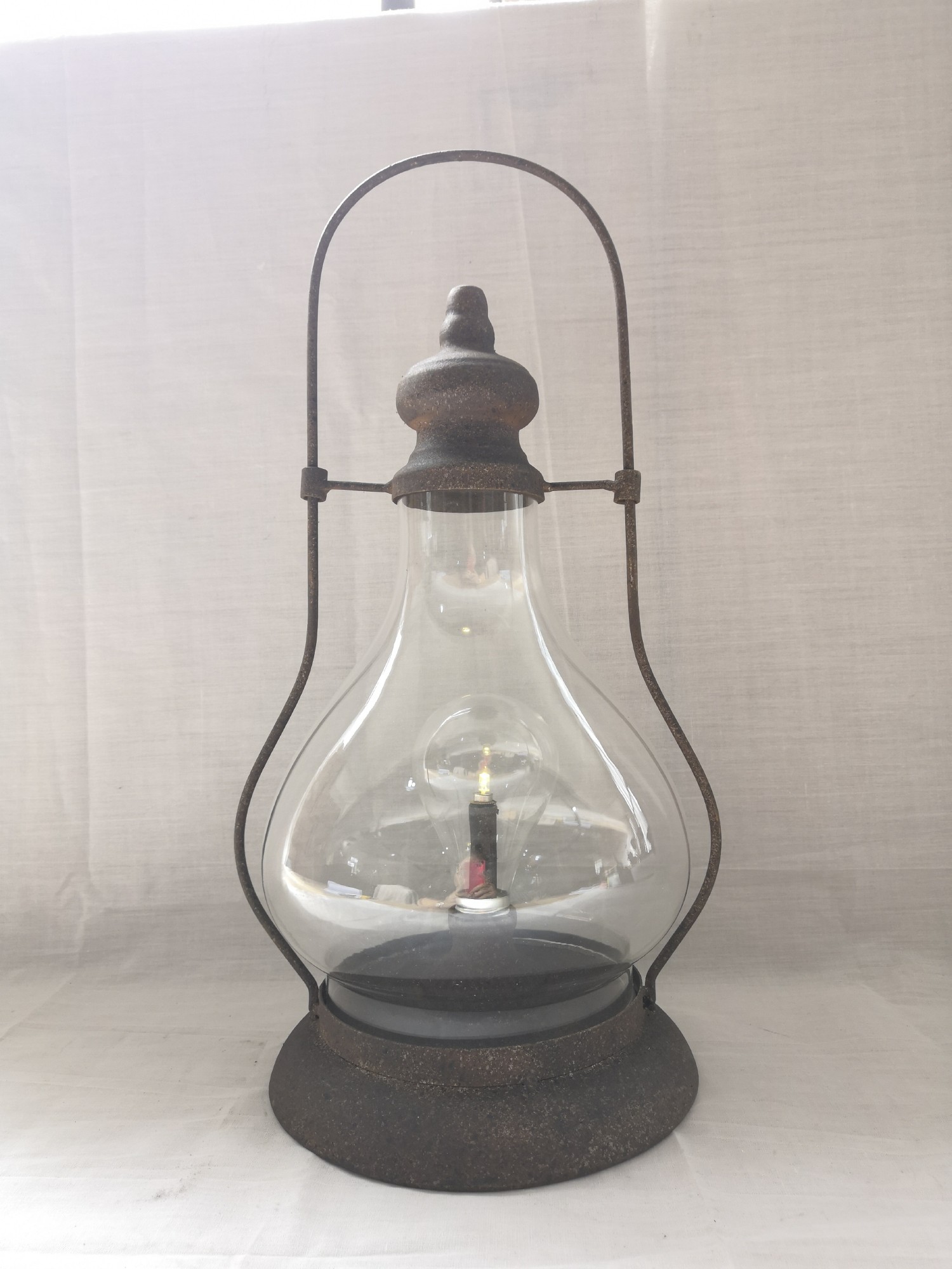 Laterne 'Barora', batteriebetrieben, vintage, H 43 cm, B 22 cm, Ø 19 cm von fischer's lagerhaus