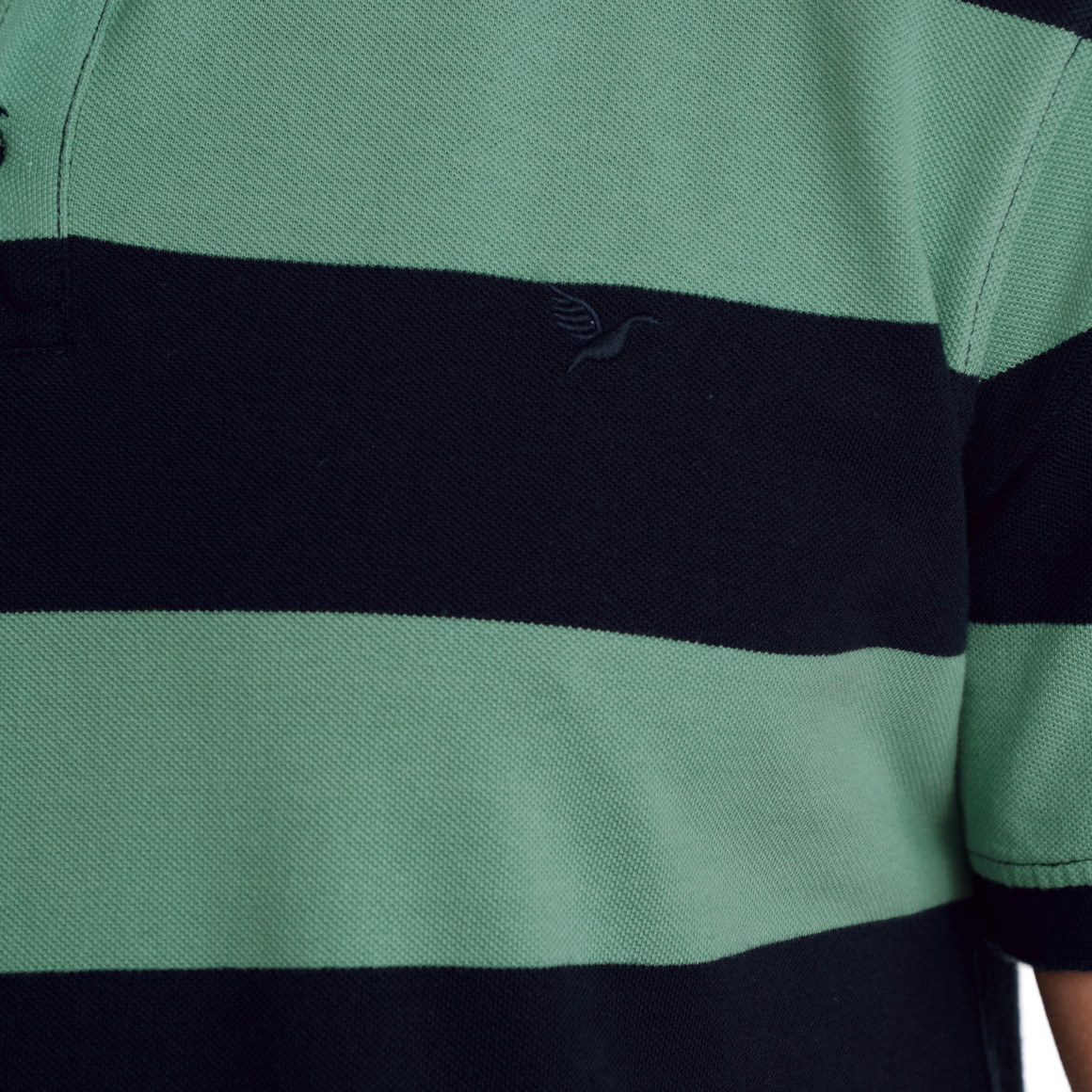 Jonas Nielsen Herren Poloshirt mit Streifen mintgrün / dunkelblau
