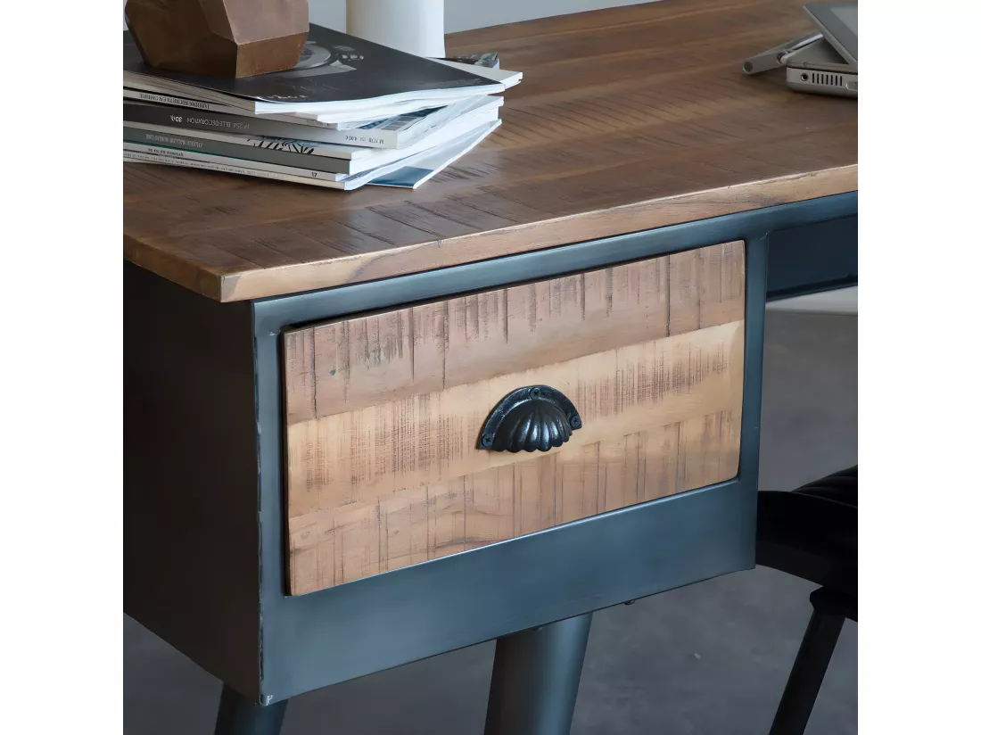 Bureau voiture en métal gris foncé Tata