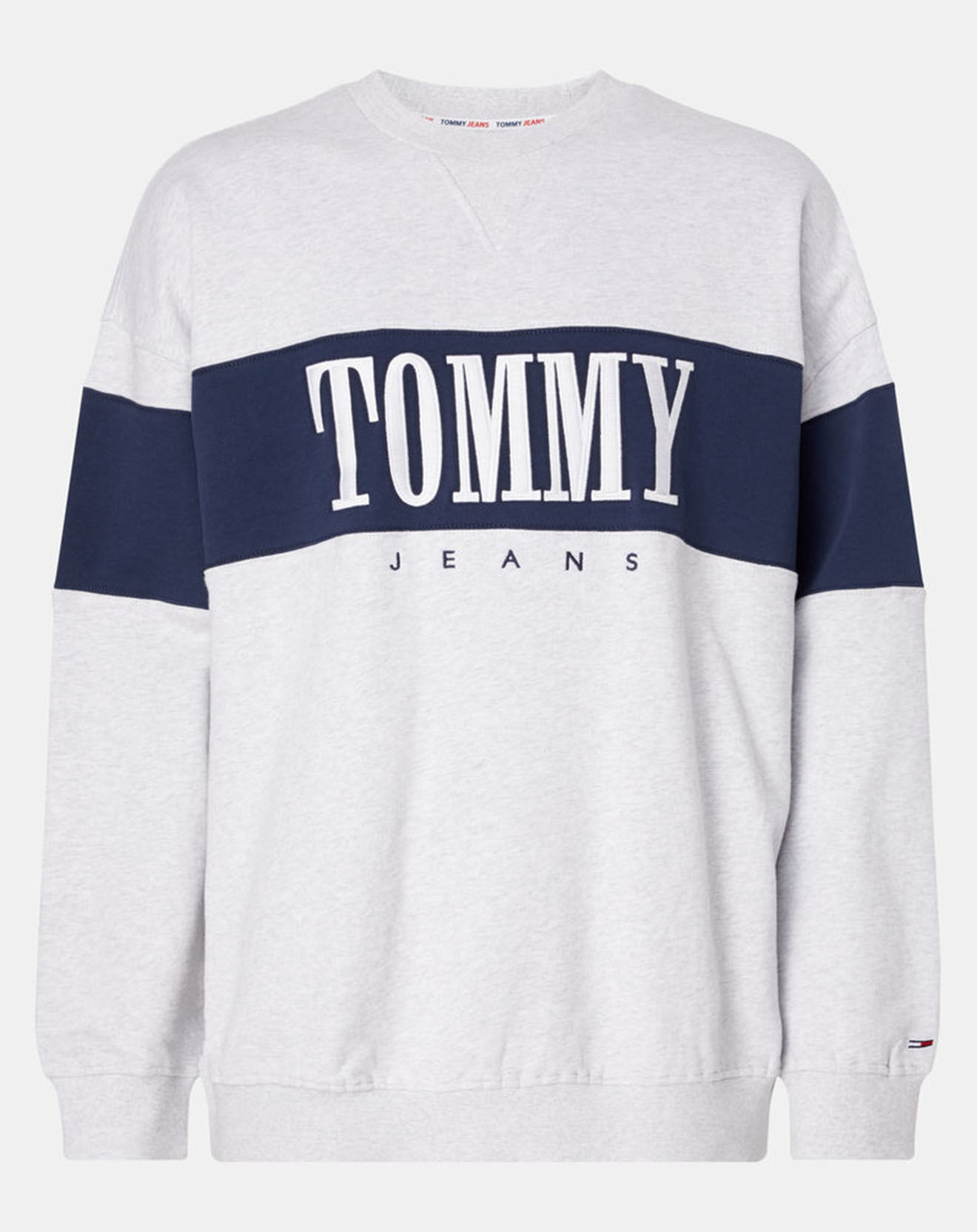 Tommy Jeans Sweat Authentic Block Crew gris clair