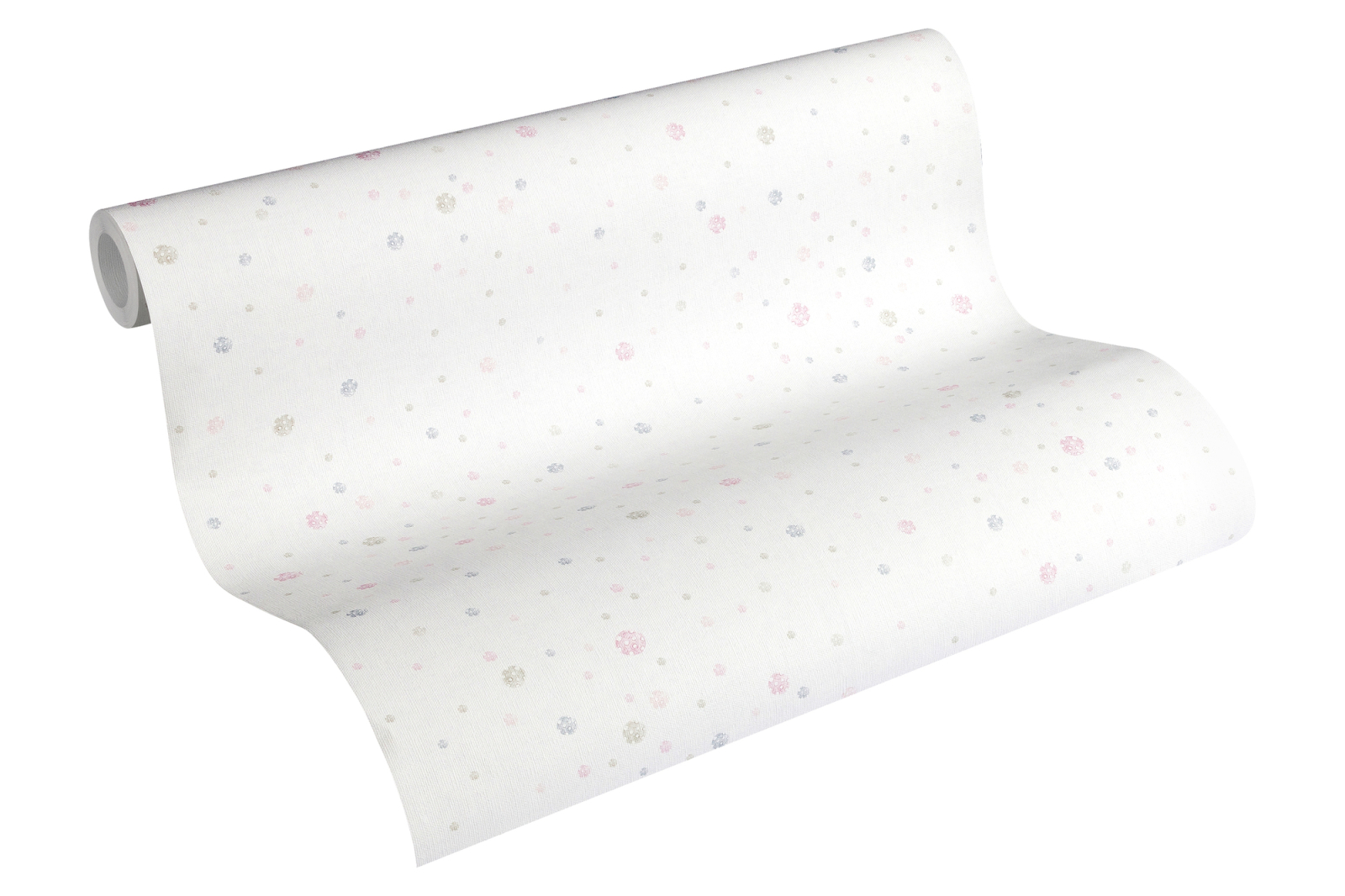 Vliestapete LITTLE STARS - weiß-rosa - 10 Meter