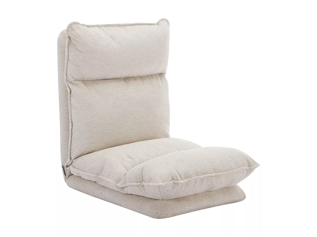 Fauteuil paresseux convertible réglable en tissu chiné beige MURTERA