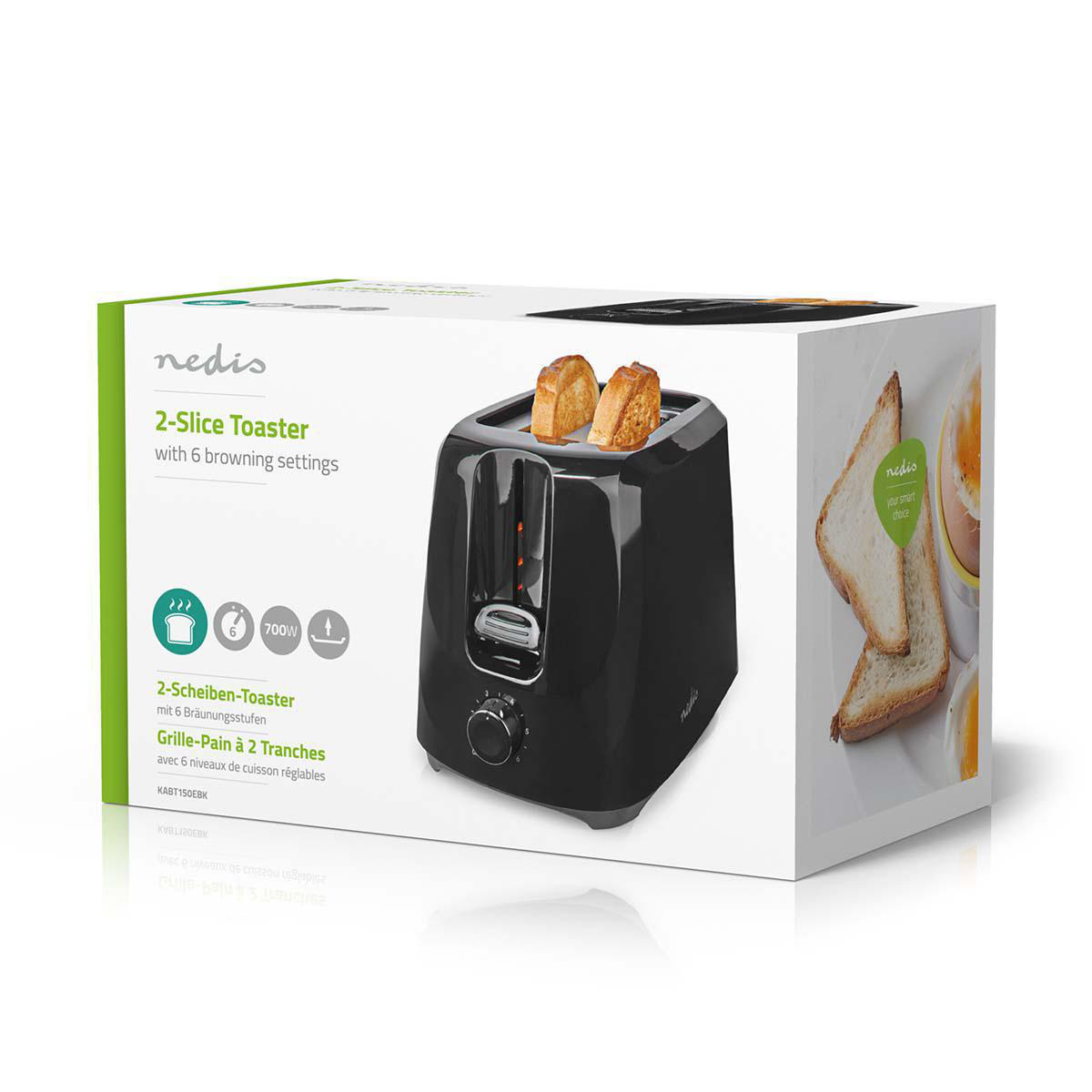 Nedis KABT150EBK Broodrooster