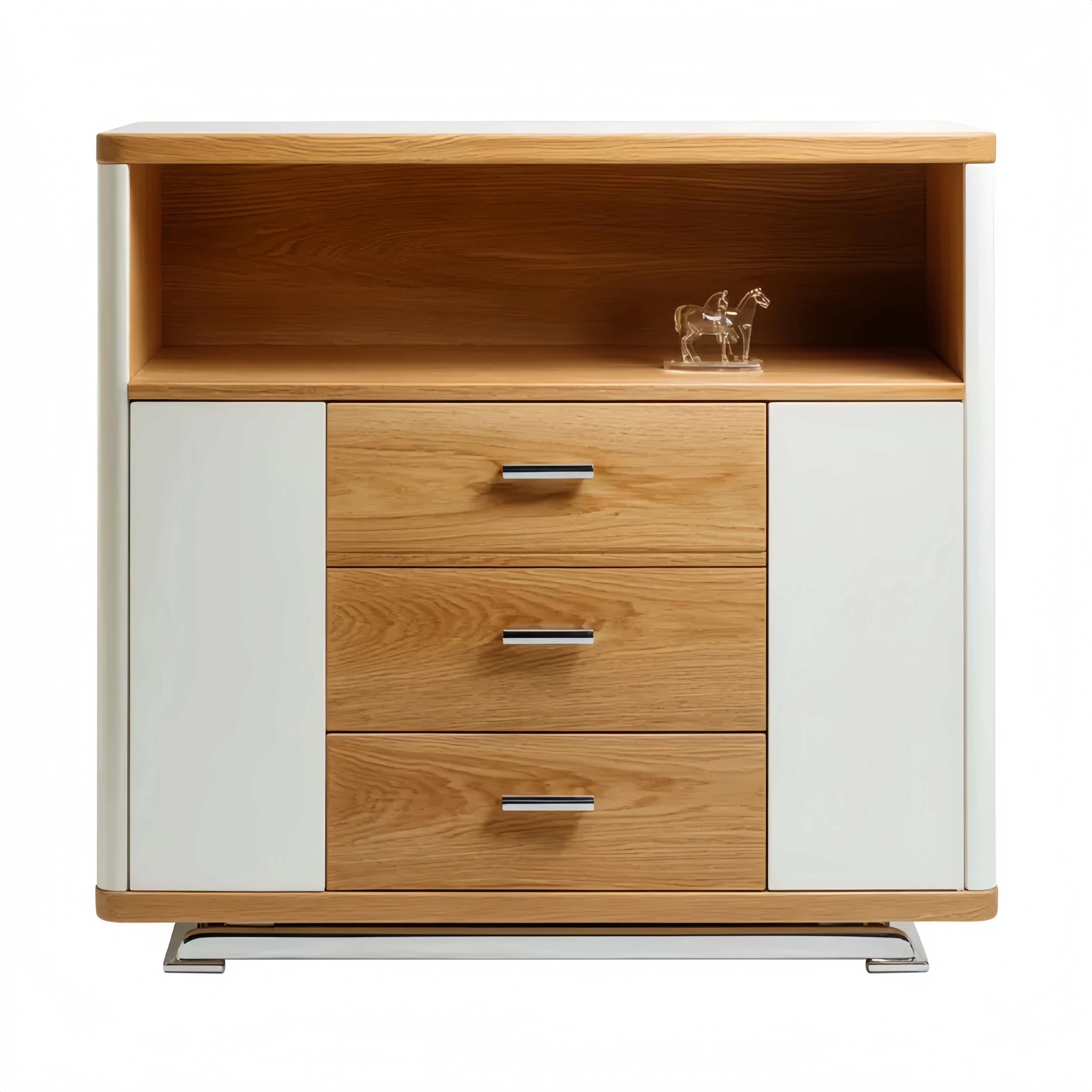 Aufbewahrungsschrank Eichenholzoptik 3 Schubladen 2 Türen - 100x40x85