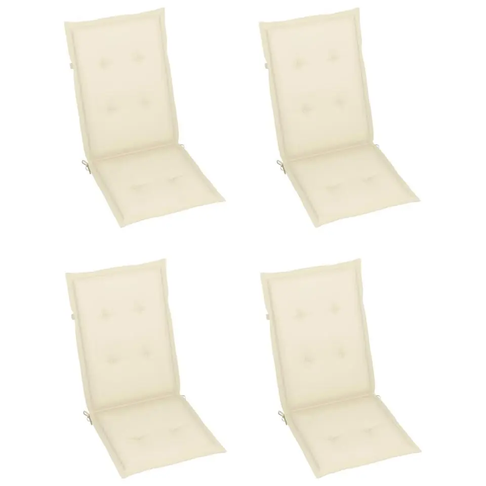 vidaXL - Verstelbare tuinstoelen - Kussens - Crème - Acaciahout - 4 stuks