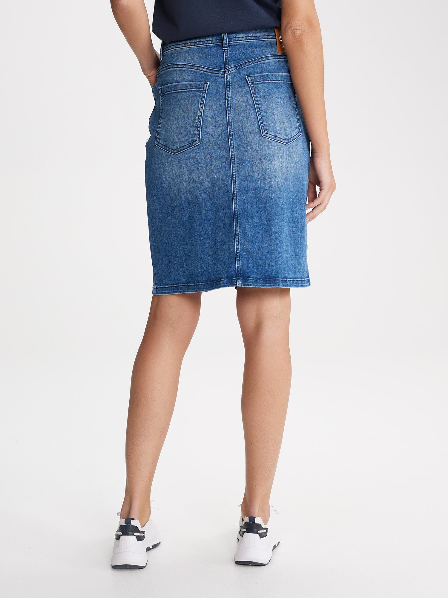 Jupe Femme Mi-Longue En Jean Coton Biologique Bleu