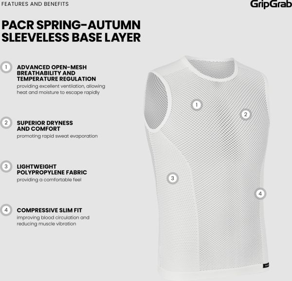 GripGrab PACR Overgangs Base Layer, White