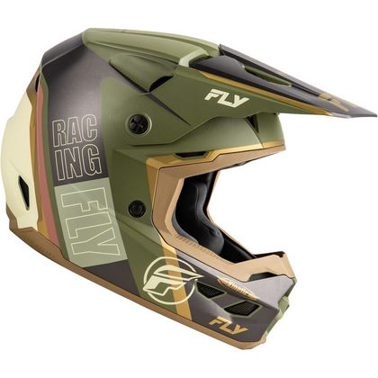 Casque cross Fly KINETIC RALLY 2025 - Marron / Vert