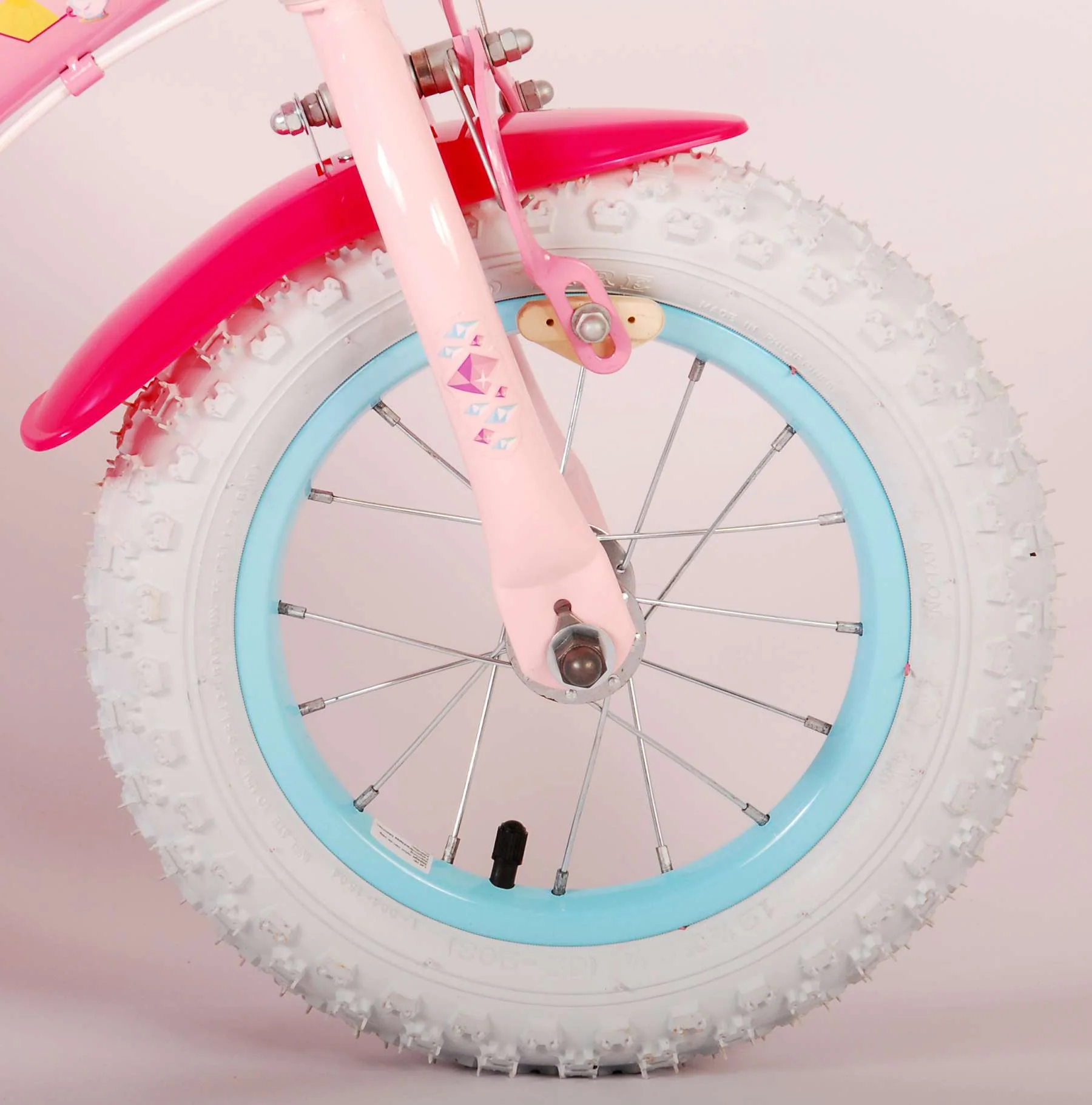 TPFSports Disney Princess Kinderfahrrad - Mädchen - 12 Zoll - 2 Handbremsen - Pink
