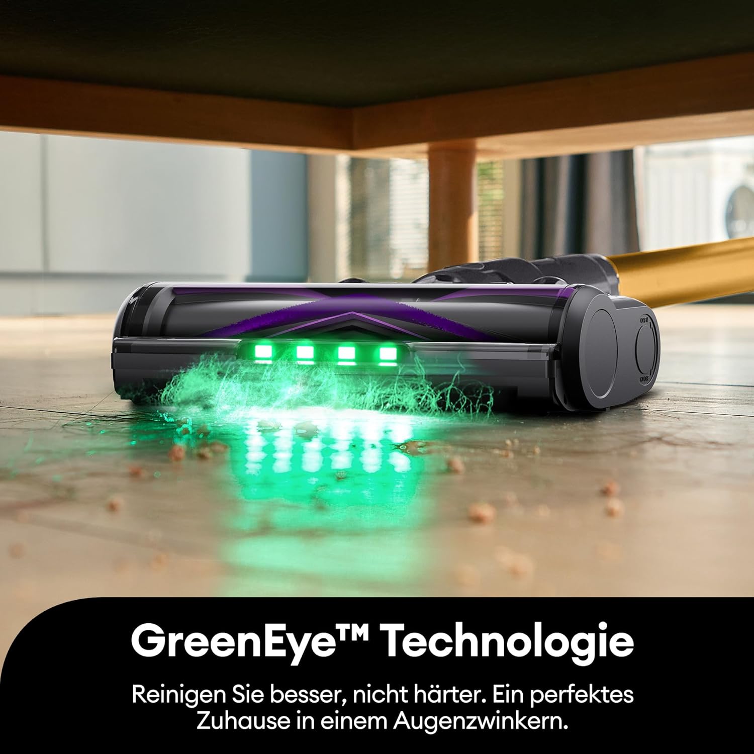 Ultenic U20 Akku Staubsauger, 55000Pa/ 600W/60Min Staubsauger Kabellos Mit Selbststehendes Design, Flexibles Biegegelenk, GreenEye-Technologie, Anti-Tangle Bodenbürste für Hartböden Teppiche Tierhaare