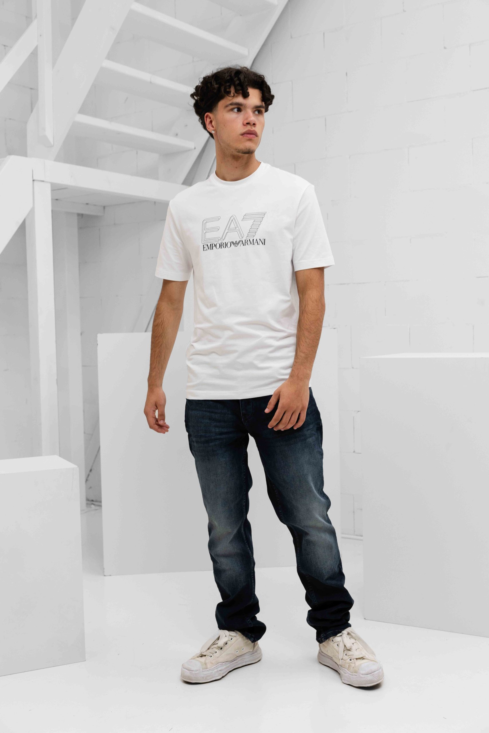 EA7 Emporio Armani 7M001308 T-Shirt Heren Wit