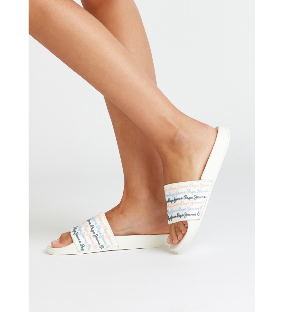 Conjunto de chinelos Pepe Jeans Slider brancos