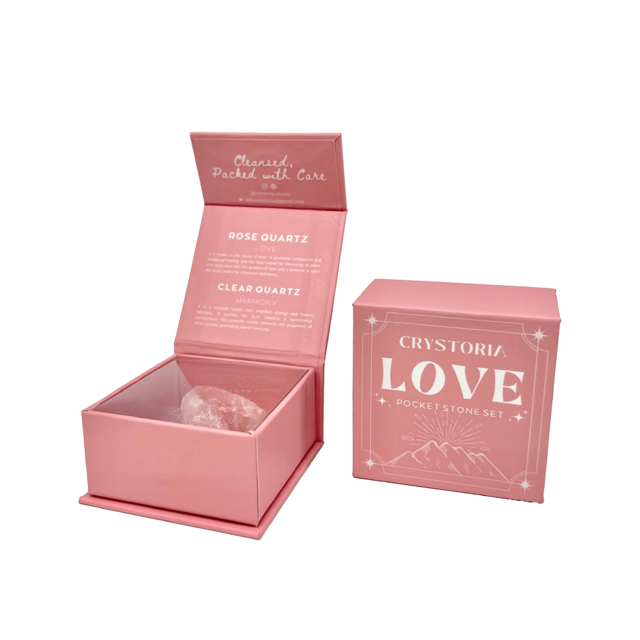 Set met natuurstenen liefde
