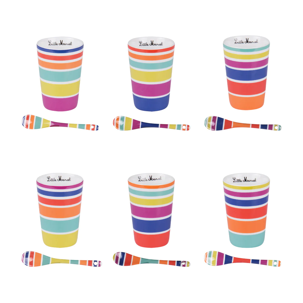 Coffret de 6 gobelets et ses cuillères Multico 15 cl Little marcel