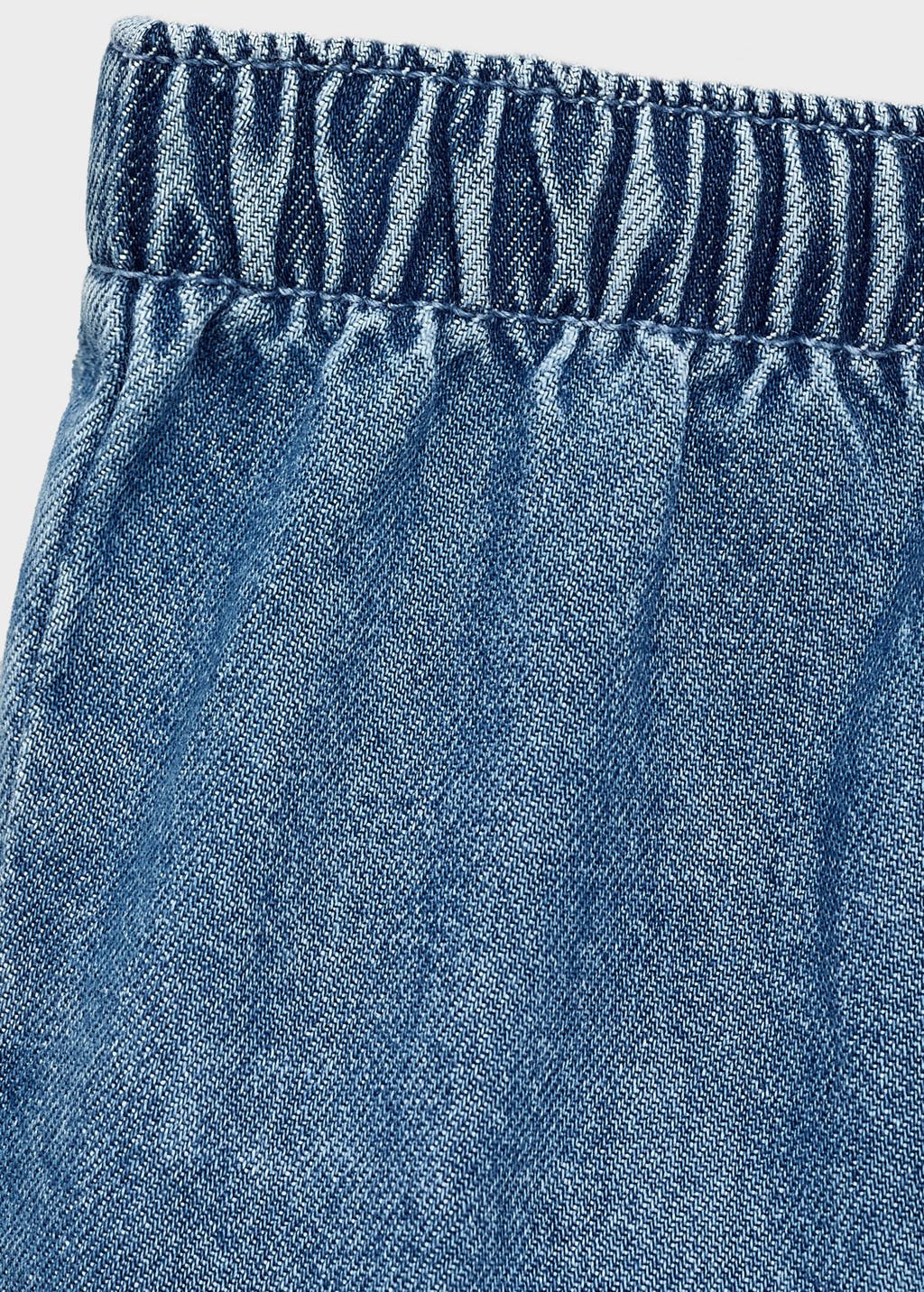 Mango Kids waist straight leg jeans medium blue denim