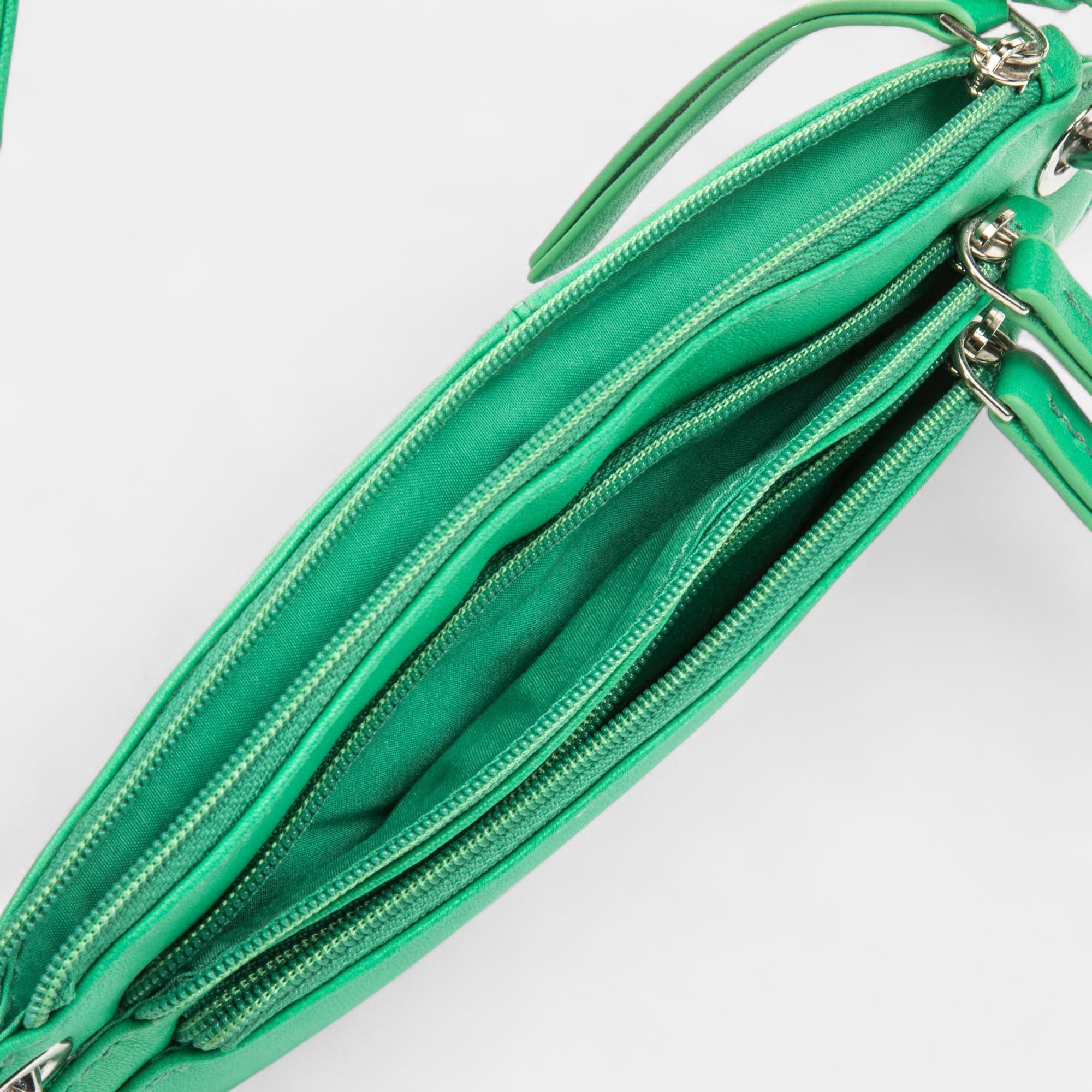 Sac bandoulière en cuir vert