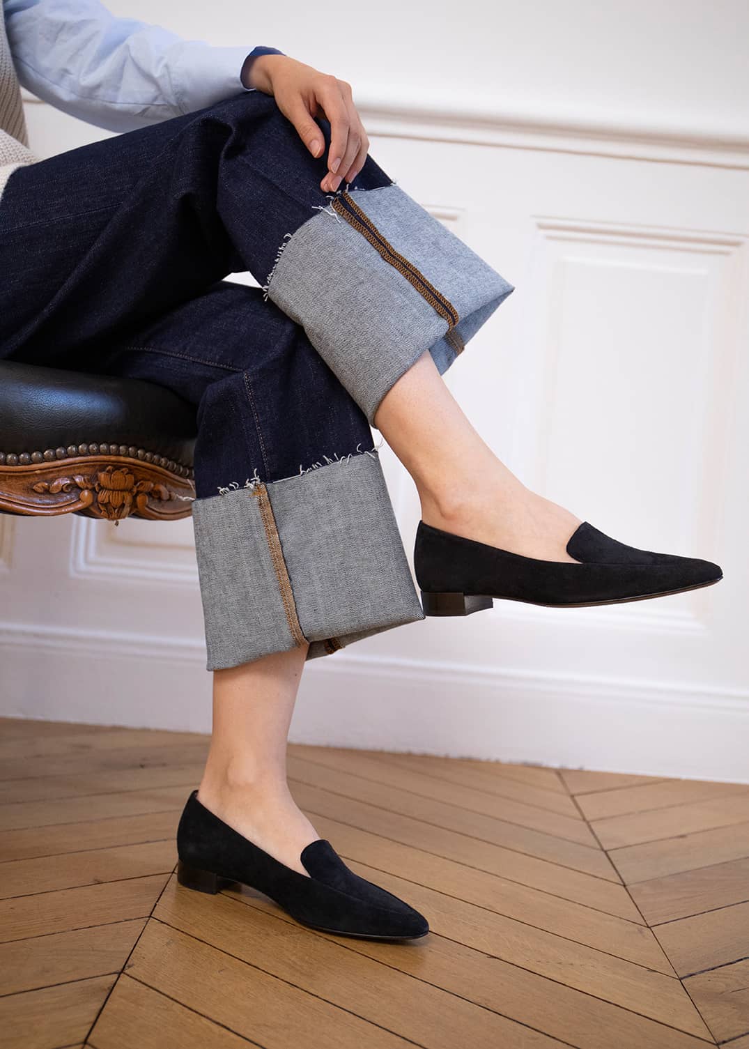 MOCASSIN CRAWLEY VELOURS NOIR